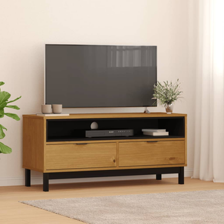 vidaXL TV Cabinet FLAM 110x40x50 cm Solid Wood Pine - Giant Lobelia