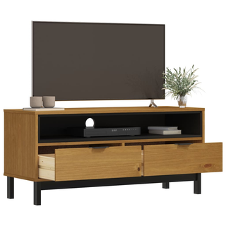 vidaXL TV Cabinet FLAM 110x40x50 cm Solid Wood Pine - Giant Lobelia