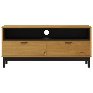 vidaXL TV Cabinet FLAM 110x40x50 cm Solid Wood Pine - Giant Lobelia