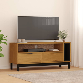 vidaXL TV Cabinet FLAM 110x40x50 cm Solid Wood Pine - Giant Lobelia