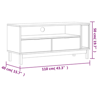 vidaXL TV Cabinet FLAM 110x40x50 cm Solid Wood Pine - Giant Lobelia