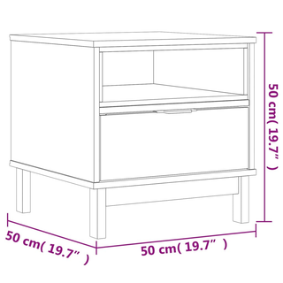 vidaXL Side Table FLAM 50x50x50 cm Solid Wood Pine - Giant Lobelia