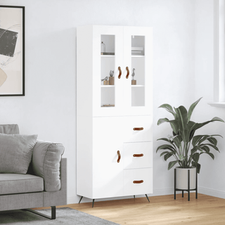 vidaXL Highboard White 69.5x34x180 cm Engineered Wood - Giant Lobelia