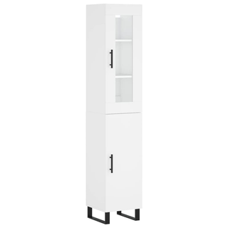 vidaXL Highboard White 34.5x34x180 cm Engineered Wood - Giant Lobelia