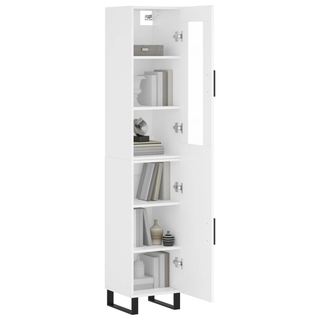 vidaXL Highboard White 34.5x34x180 cm Engineered Wood - Giant Lobelia