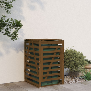 Wheelie Bin Storage Honey Brown 84x90x128.5 cm Solid Wood Pine - Giant Lobelia