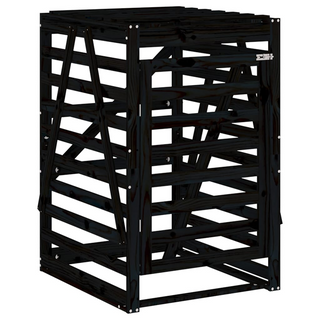 Wheelie Bin Storage Black 84x90x128.5 cm Solid Wood Pine - Giant Lobelia