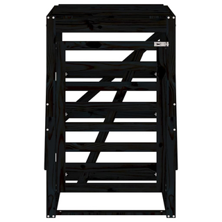 Wheelie Bin Storage Black 84x90x128.5 cm Solid Wood Pine - Giant Lobelia