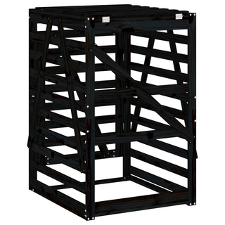 Wheelie Bin Storage Black 84x90x128.5 cm Solid Wood Pine - Giant Lobelia