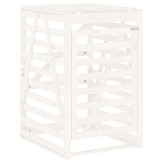 Wheelie Bin Storage White 84x90x128.5 cm Solid Wood Pine - Giant Lobelia