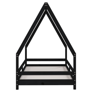 Kids Bed Frame Black 90x190 cm Solid Wood Pine - Giant Lobelia