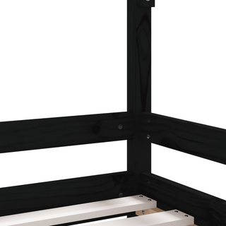 Kids Bed Frame Black 90x190 cm Solid Wood Pine - Giant Lobelia