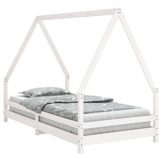 Kids Bed Frame White 90x190 cm Solid Wood Pine - Giant Lobelia