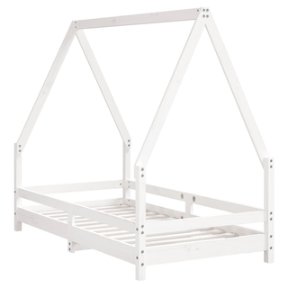 Kids Bed Frame White 80x160 cm Solid Wood Pine - Giant Lobelia