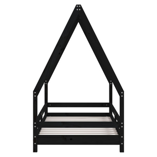 Kids Bed Frame Black 80x160 cm Solid Wood Pine - Giant Lobelia