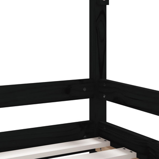 Kids Bed Frame Black 80x160 cm Solid Wood Pine - Giant Lobelia