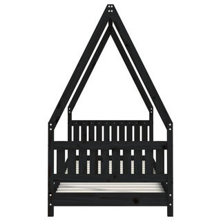 Kids Bed Frame Black 80x200 cm Solid Wood Pine - Giant Lobelia