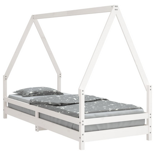 Kids Bed Frame White 80x200 cm Solid Wood Pine - Giant Lobelia