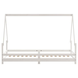 Kids Bed Frame White 80x200 cm Solid Wood Pine - Giant Lobelia