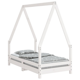 Kids Bed Frame White 70x140 cm Solid Wood Pine - Giant Lobelia