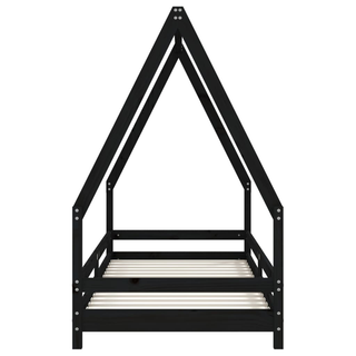 Kids Bed Frame Black 90x200 cm Solid Wood Pine - Giant Lobelia