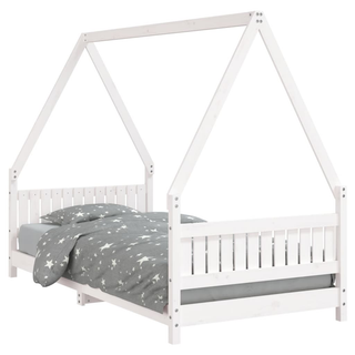 Kids Bed Frame White 90x190 cm Solid Wood Pine - Giant Lobelia