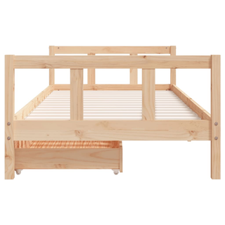 Kids Bed Frame with Drawers 90x200 cm Solid Wood Pine - Giant Lobelia