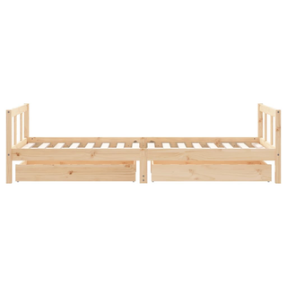 Kids Bed Frame with Drawers 90x200 cm Solid Wood Pine - Giant Lobelia