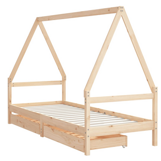 Kids Bed Frame with Drawers 80x200 cm Solid Wood Pine - Giant Lobelia