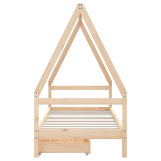 Kids Bed Frame with Drawers 80x200 cm Solid Wood Pine - Giant Lobelia