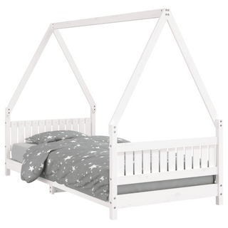 Kids Bed Frame White 90x200 cm Solid Wood Pine - Giant Lobelia