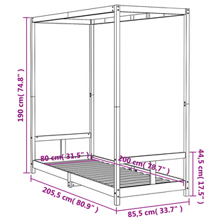 Kids Bed Frame 80x200 cm Solid Wood Pine - Giant Lobelia