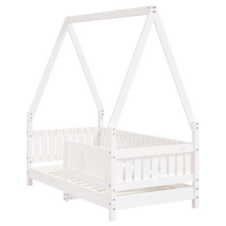 Kids Bed Frame White 70x140 cm Solid Wood Pine - Giant Lobelia