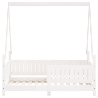 Kids Bed Frame White 70x140 cm Solid Wood Pine - Giant Lobelia