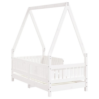 Kids Bed Frame White 70x140 cm Solid Wood Pine - Giant Lobelia