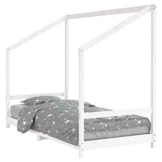 Kids Bed Frame White 90x190 cm Solid Wood Pine - Giant Lobelia