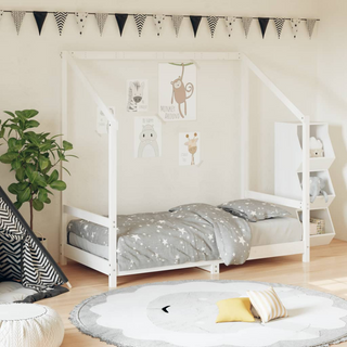 Kids Bed Frame White 80x160 cm Solid Wood Pine - Giant Lobelia