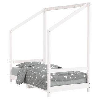 Kids Bed Frame White 80x160 cm Solid Wood Pine - Giant Lobelia