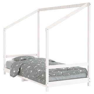 Kids Bed Frame White 90x200 cm Solid Wood Pine - Giant Lobelia