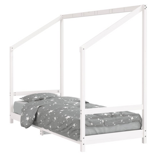 Kids Bed Frame White 80x200 cm Solid Wood Pine - Giant Lobelia