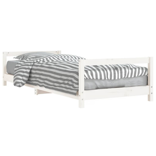 Kids Bed Frame White 80x200 cm Solid Wood Pine - Giant Lobelia