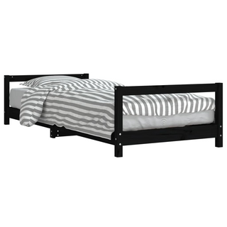 Kids Bed Frame Black 80x200 cm Solid Wood Pine - Giant Lobelia