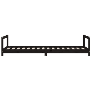 Kids Bed Frame Black 80x200 cm Solid Wood Pine - Giant Lobelia