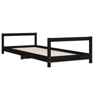 Kids Bed Frame Black 80x200 cm Solid Wood Pine - Giant Lobelia