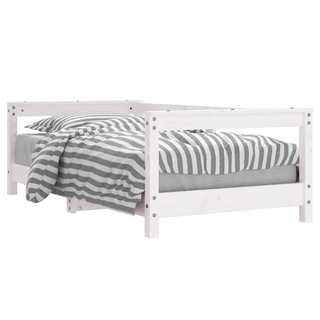 Kids Bed Frame White 70x140 cm Solid Wood Pine - Giant Lobelia