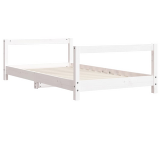 Kids Bed Frame White 80x160 cm Solid Wood Pine - Giant Lobelia