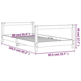 Kids Bed Frame White 80x160 cm Solid Wood Pine - Giant Lobelia