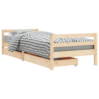 Kids Bed Frame with Drawers 90x190 cm Solid Wood Pine - Giant Lobelia