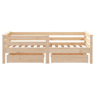 Kids Bed Frame with Drawers 70x140 cm Solid Wood Pine - Giant Lobelia