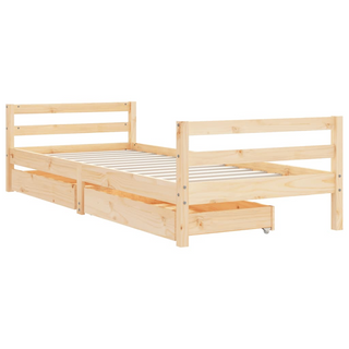 Kids Bed Frame with Drawers 90x200 cm Solid Wood Pine - Giant Lobelia